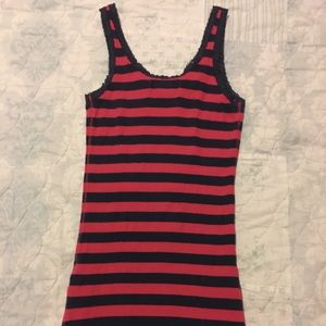 Black and red stripes tank top